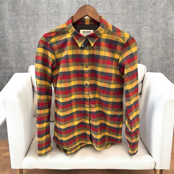 Fjallraven Specialized Women’s S Riders Flannel Shirt Multi Flag Check Cycling - Picture 1 of 12